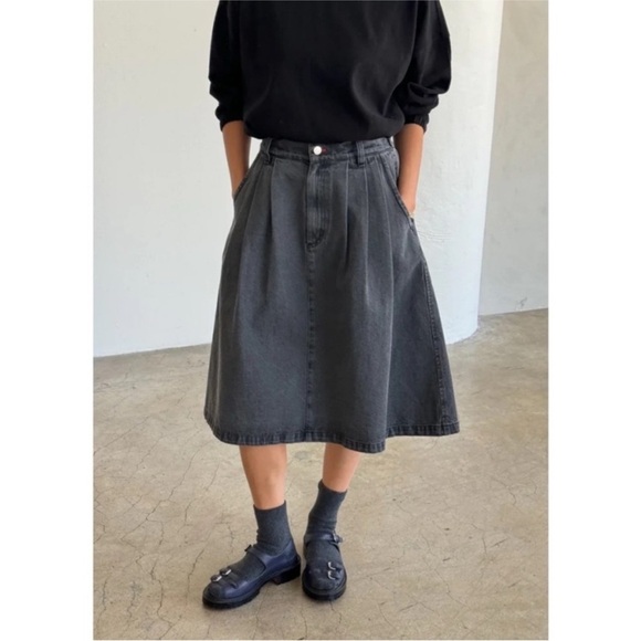 Le Bon Shoppe Farm Girl skirt in Black Denim Size Small EUC - Picture 1 of 11